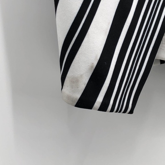 NWT Asos Dress Midi Stripe Tulip Hem Sleeveless Crewneck Black White Size 8 - Picture 4 of 12